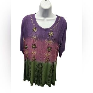 Sacred Threads Multicolor Embroidered Blouse.  22502.  BL/RD04